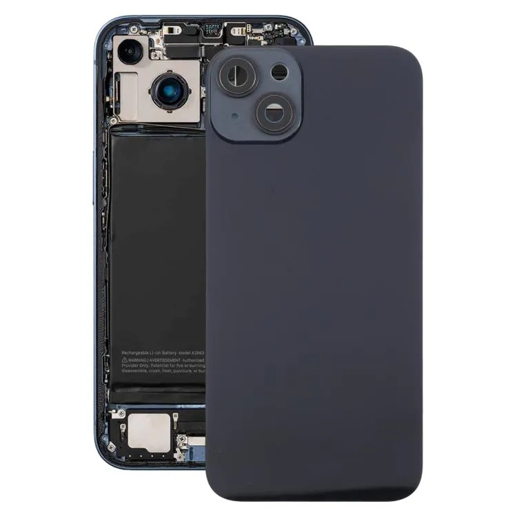 For iPhone 14 Plus EU Version Battery Back Cover with Middle Frame(Black)