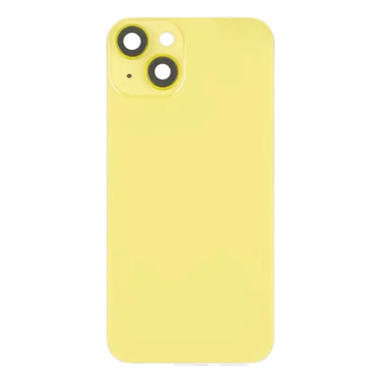 For iPhone 14 Plus Glass Battery Back Cover with Flash Bracket + Wireless Charging Module(Yellow) image 2