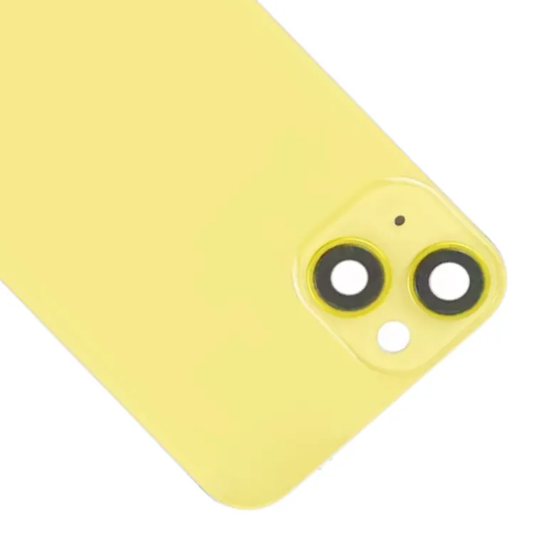 For iPhone 14 Plus Glass Battery Back Cover with Flash Bracket + Wireless Charging Module(Yellow) image 4