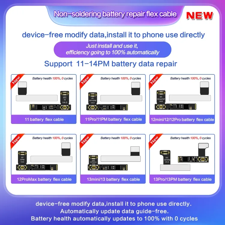 For iPhone 15 / 15 Plus I2C External Battery Repair Cable image 4