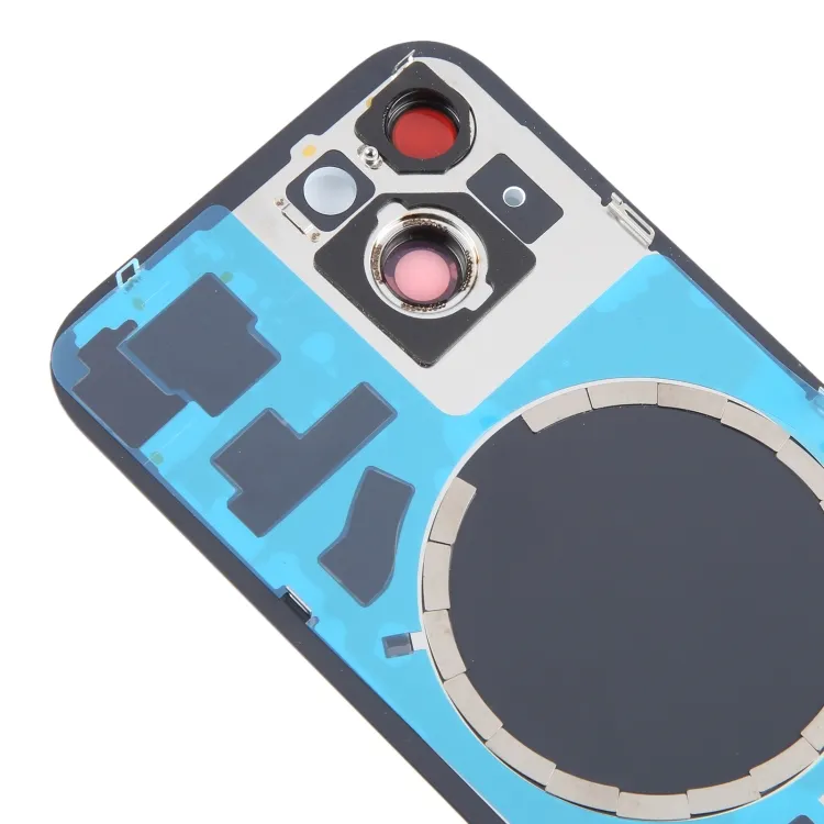 For iPhone 15 Battery Back Cover with Camera Lens Frame + MagSafe Magnet(Blue) image 5
