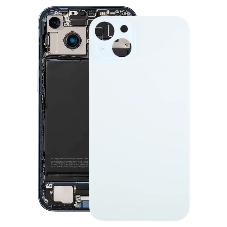 For iPhone 15 Plus Glass Battery Back Cover(Blue)