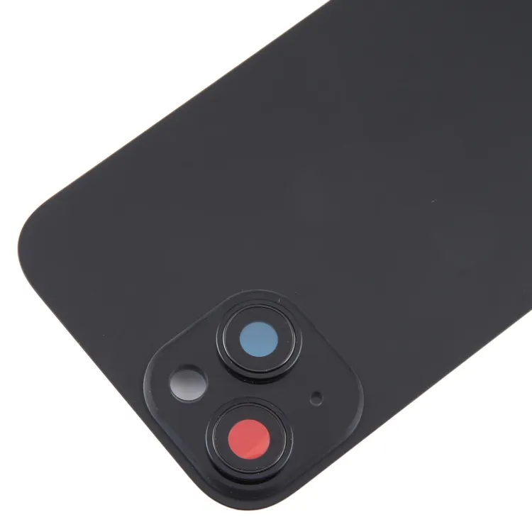 For iPhone 15 Plus Glass Battery Back Cover with Camera Lens Frame(Black) image 2