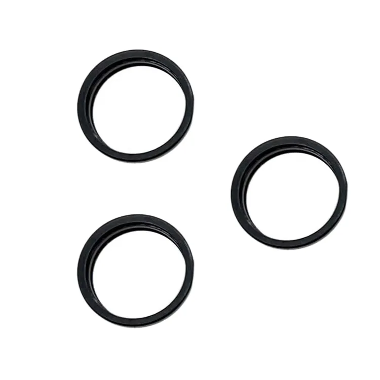 For iPhone 15 Pro / 15 Pro Max 3pcs/set Rear Camera Glass Lens Metal Outside Protector Hoop Ring (Black)