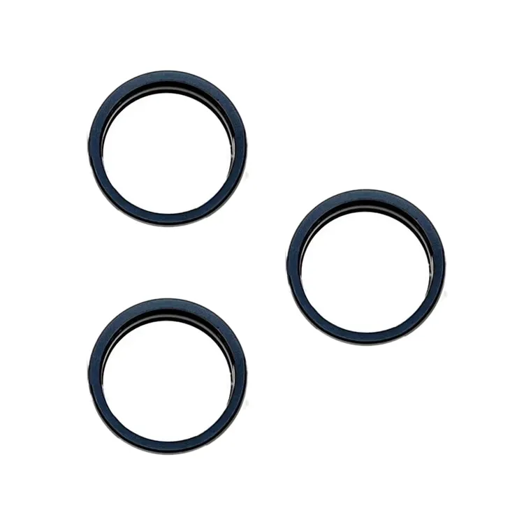 For iPhone 15 Pro / 15 Pro Max 3pcs/set Rear Camera Glass Lens Metal Outside Protector Hoop Ring (Blue)