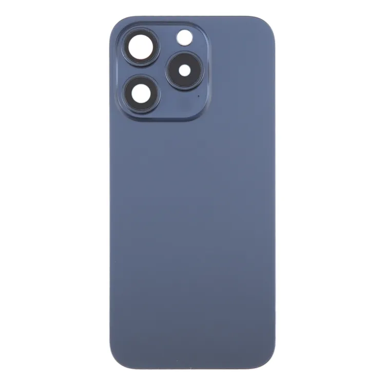 For iPhone 15 Pro Battery Back Cover with Camera Lens Frame + MagSafe Magnet(Blue) image 2