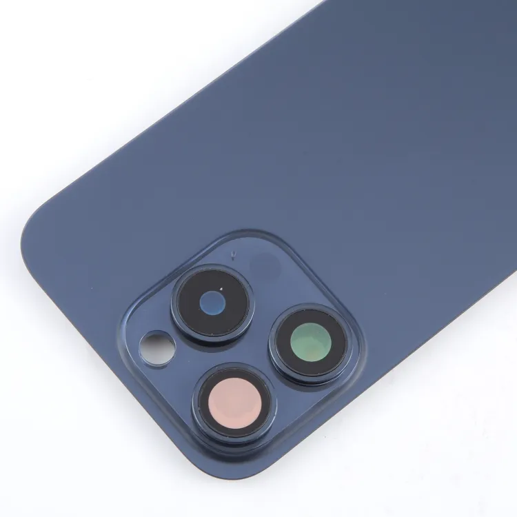 For iPhone 15 Pro Battery Back Cover with Camera Lens Frame + MagSafe Magnet(Blue) image 4