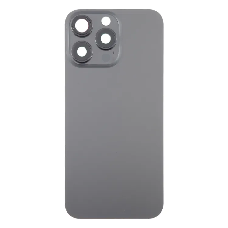 For iPhone 15 Pro Glass Battery Back Cover with Camera Lens Frame(Black) image 2