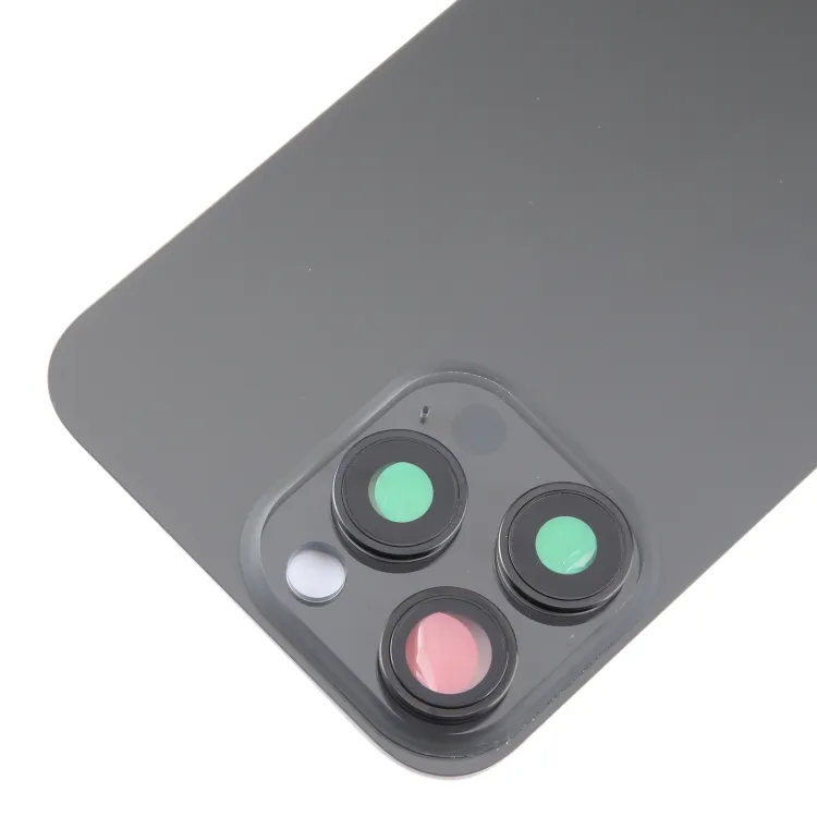 For iPhone 15 Pro Glass Battery Back Cover with Camera Lens Frame(Black) image 4