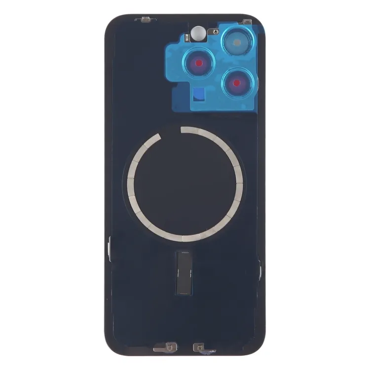For iPhone 15 Pro Max Battery Back Cover with Camera Lens Frame + MagSafe Magnet(Blue) image 3