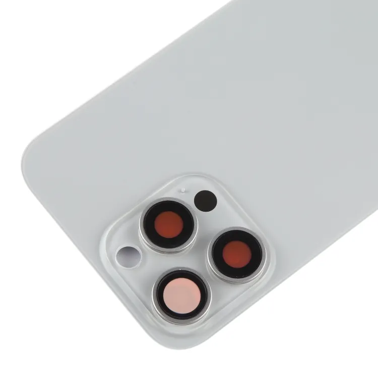For iPhone 15 Pro Max Battery Back Cover with Camera Lens Frame + MagSafe Magnet(Titanium) image 4