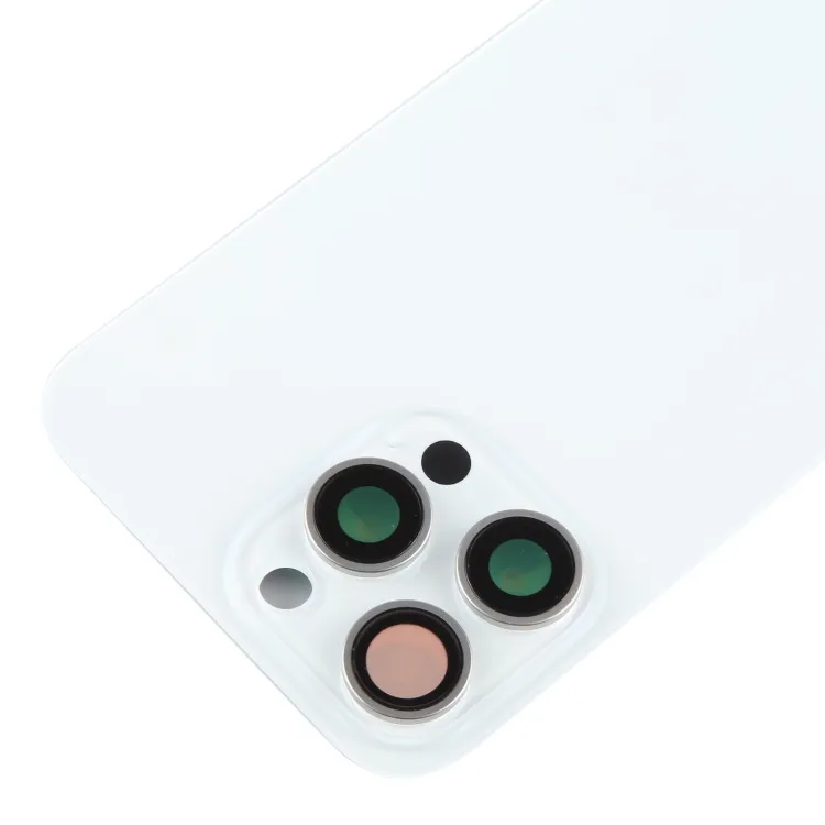 For iPhone 15 Pro Max Battery Back Cover with Camera Lens Frame + MagSafe Magnet(White) image 4