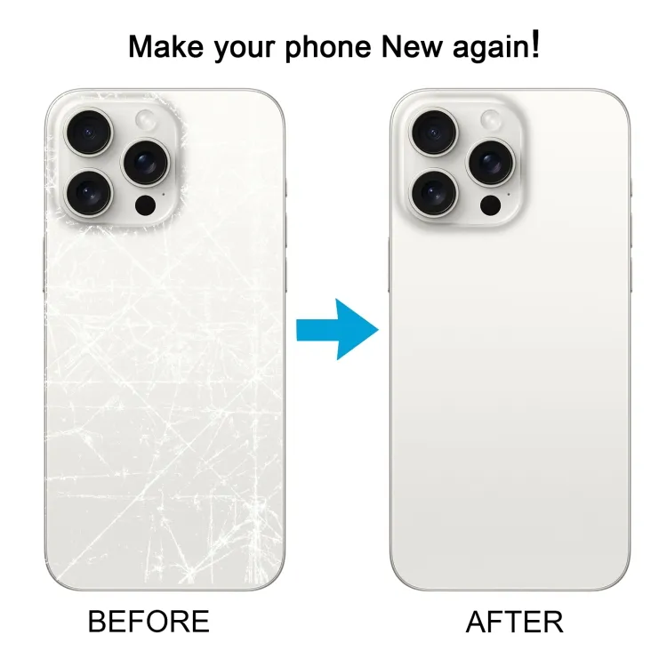 For iPhone 15 Pro Max Battery Back Cover with Camera Lens Frame + MagSafe Magnet(White) image 6