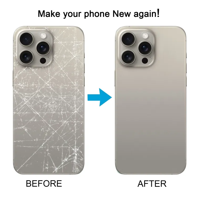 For iPhone 15 Pro Max Glass Battery Back Cover(Titanium) image 7