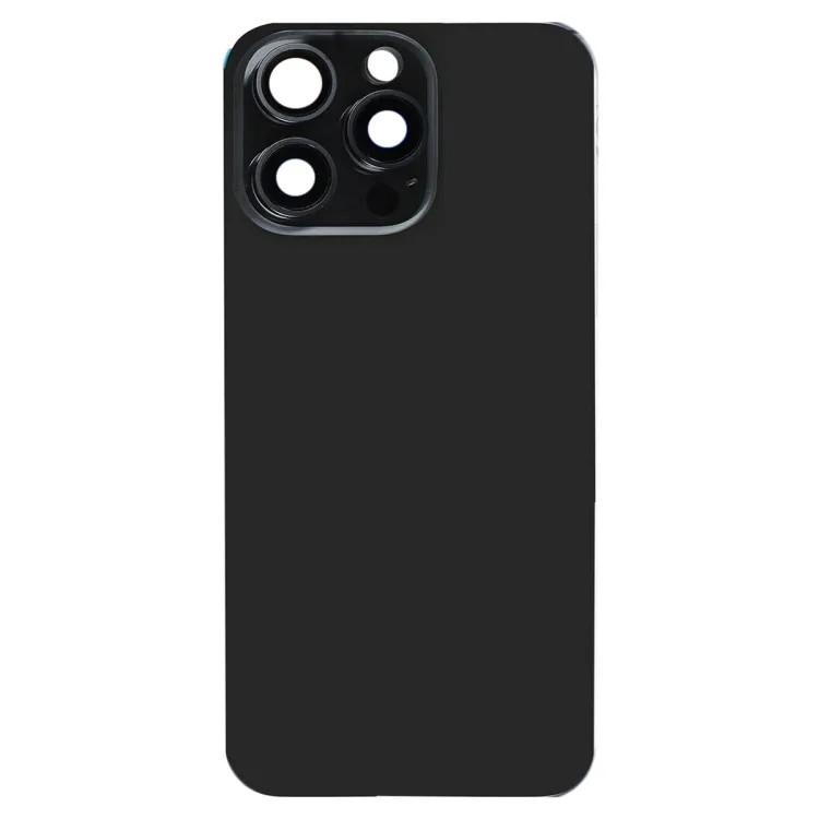 For iPhone 15 Pro Max Glass Battery Back Cover with Flash Bracket + Wireless Charging Module(Black) image 2