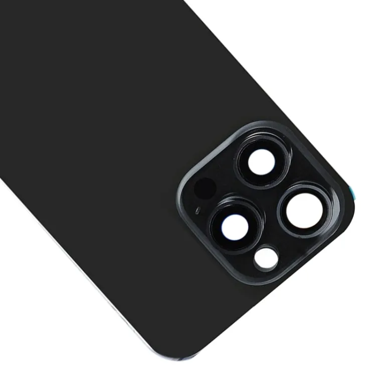 For iPhone 15 Pro Max Glass Battery Back Cover with Flash Bracket + Wireless Charging Module(Black) image 4