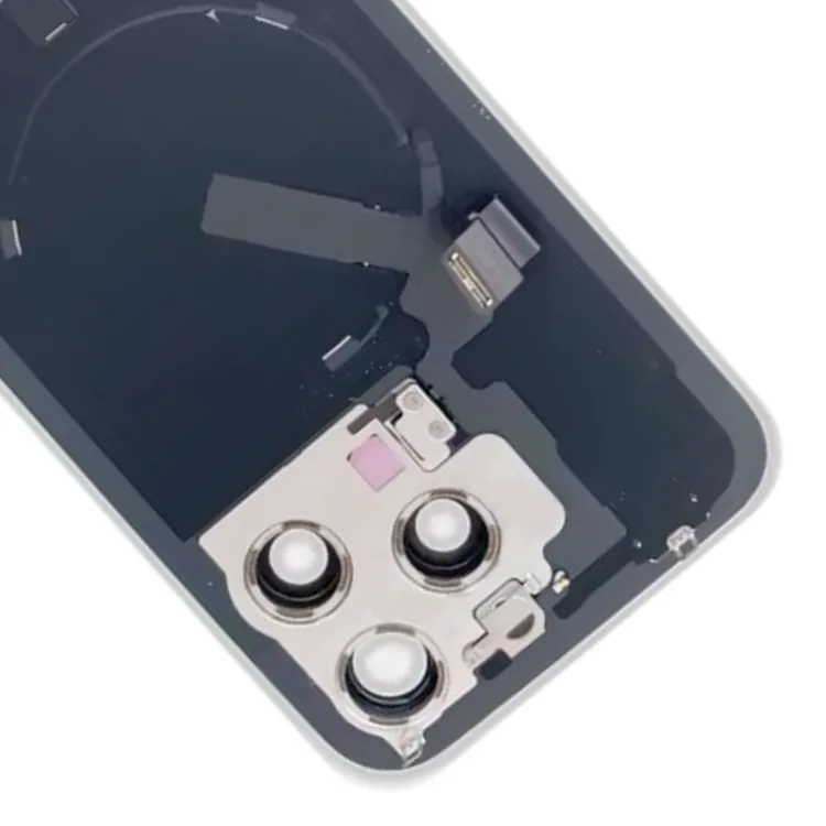 For iPhone 15 Pro Max Glass Battery Back Cover with Flash Bracket + Wireless Charging Module(Blue) image 5