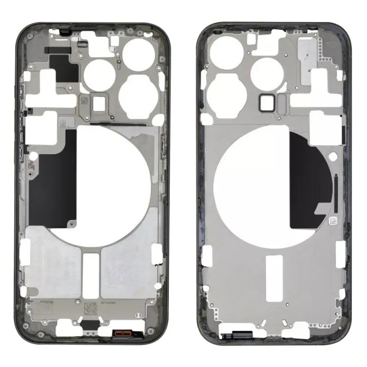 For iPhone 15 Pro Middle Frame Bezel Plate with Side Keys + Card Tray, Version:China Version(Black)