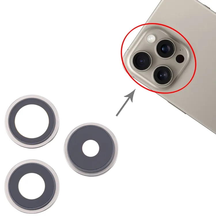 For iPhone 16 Pro 3pcs/Set Original Camera Lens Cover (White) image 5