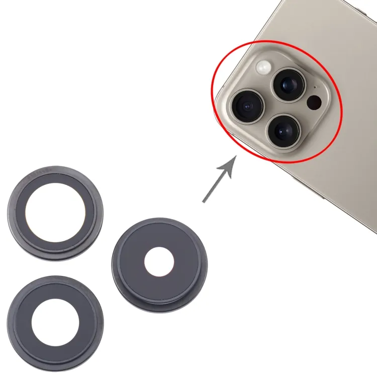 For iPhone 16 Pro Max 3pcs/Set Original Camera Lens Cover (Black) image 4