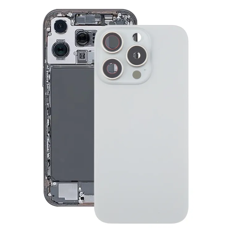 For iPhone 16 Pro Max Original Glass Battery Back Cover with Camera Lens Frame(Silver)