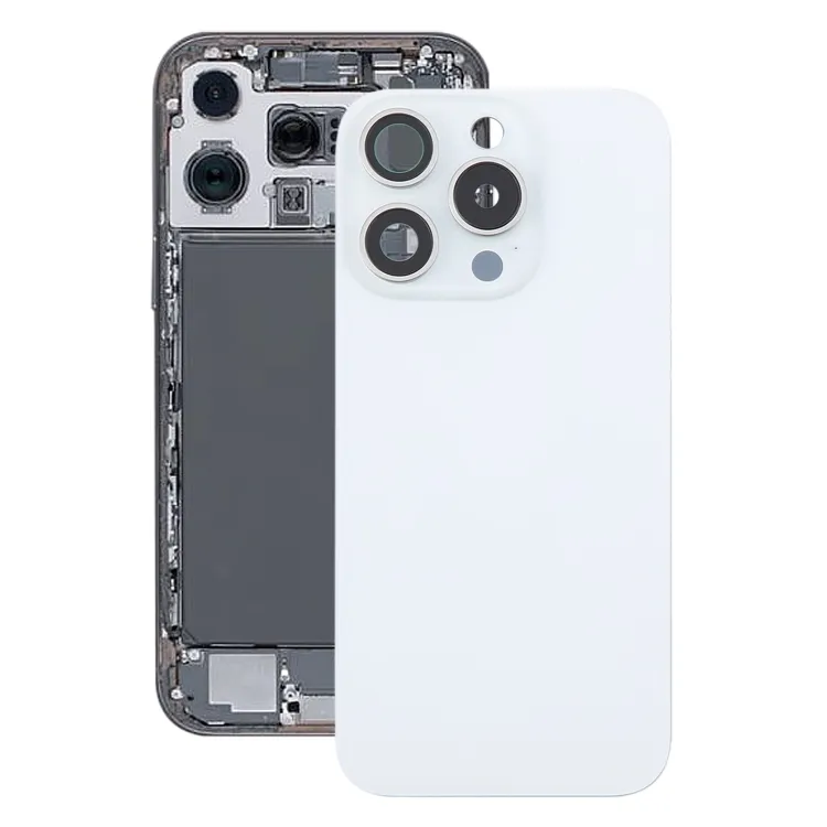 For iPhone 16 Pro Original Glass Battery Back Cover with Camera Lens Frame(White)