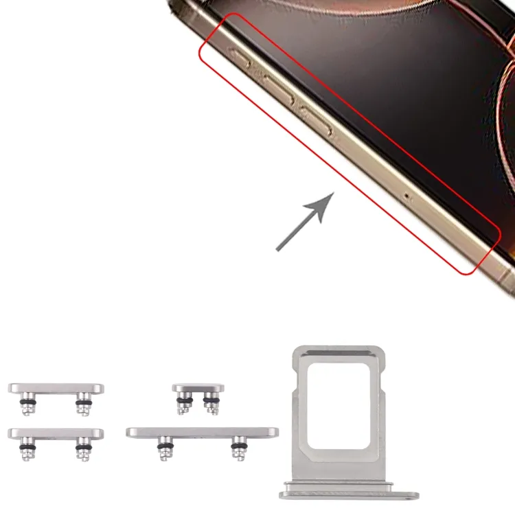 For iPhone 16 Pro Original SIM Card Tray + SIM Card Tray + Side Keys (White) image 5