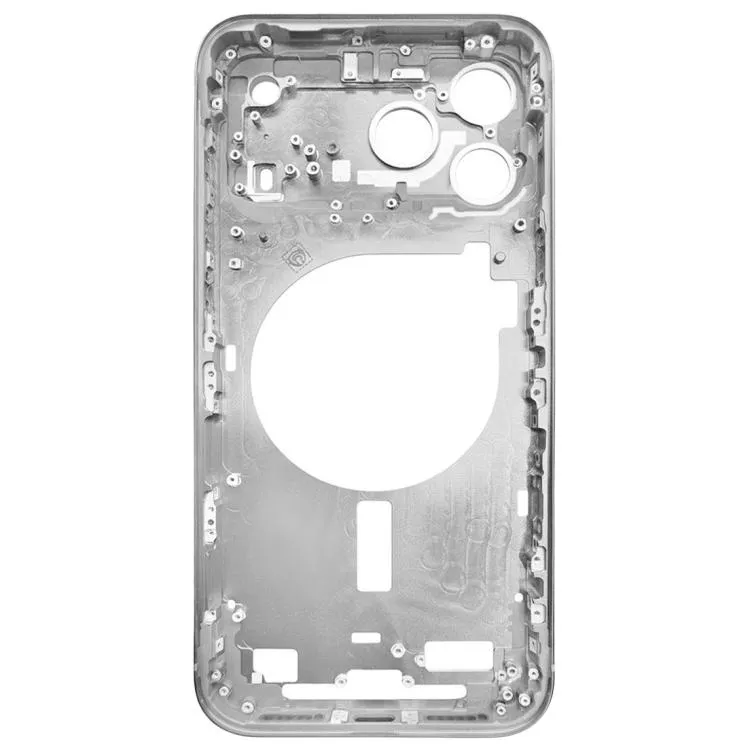 For iPhone 17 Pro Max Middle Frame Bezel Plate with Camera Lens Cover (Silver)