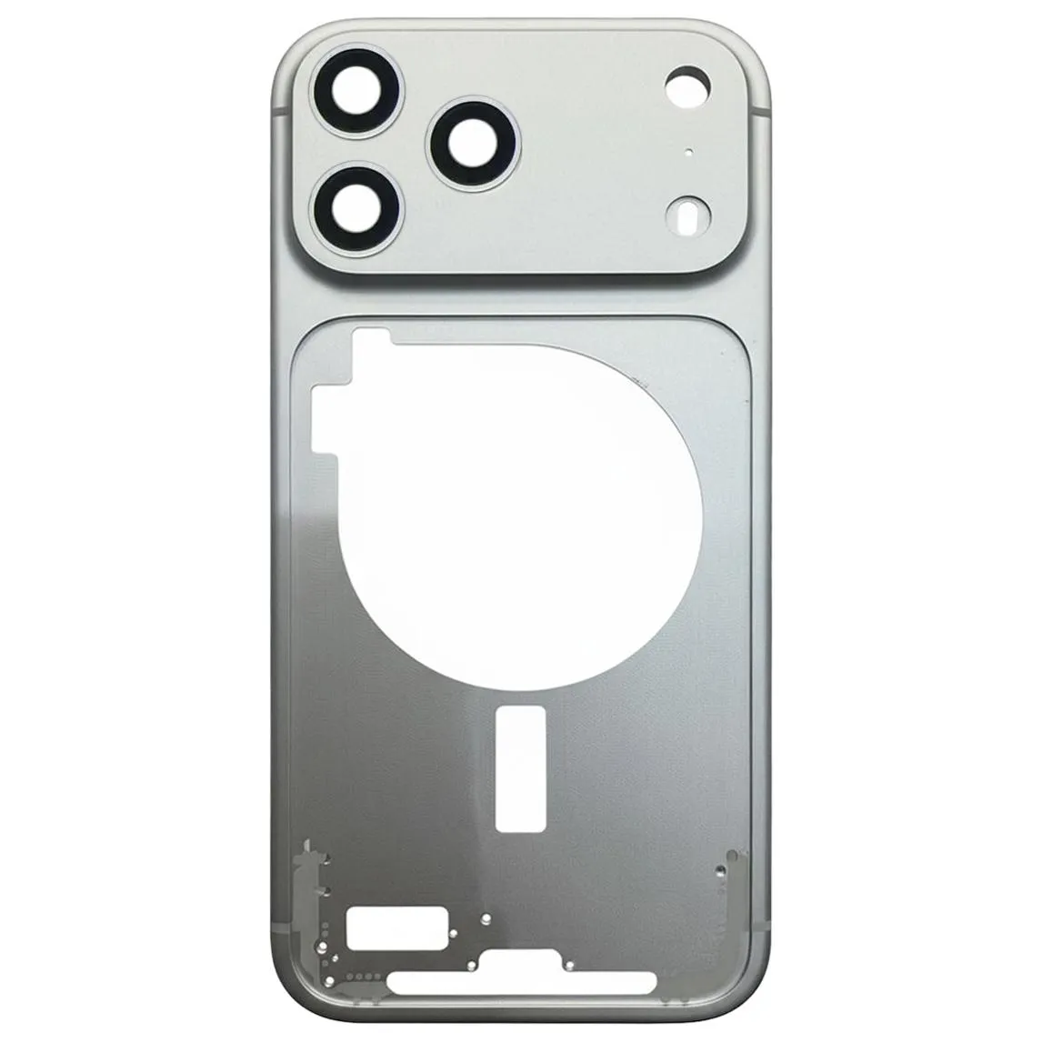 For iPhone 17 Pro Max Middle Frame Bezel Plate with Camera Lens Cover (Silver)